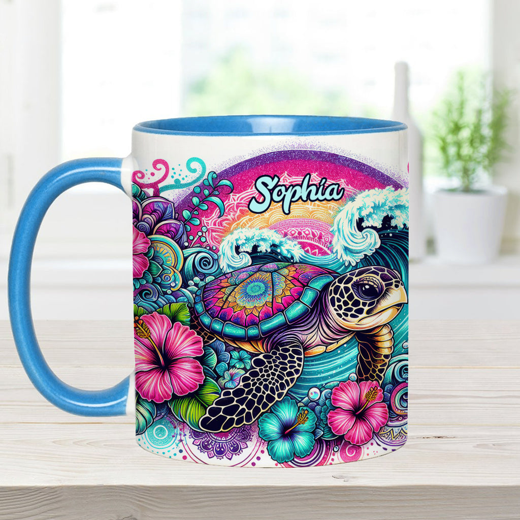 Peace Love Turtle - Personalized Turtle Accent Mug