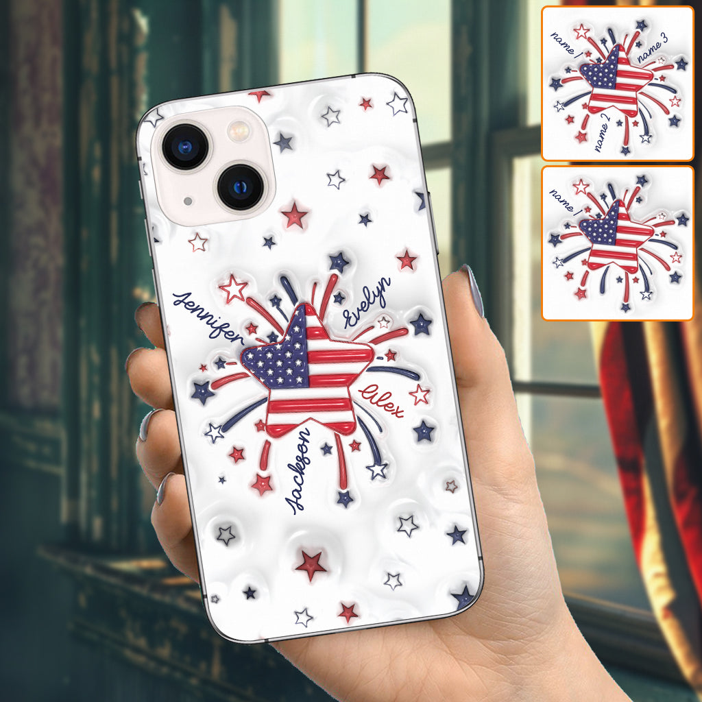 Grandma's Little Star 4th Of July - Personalized Grandma Phone Case