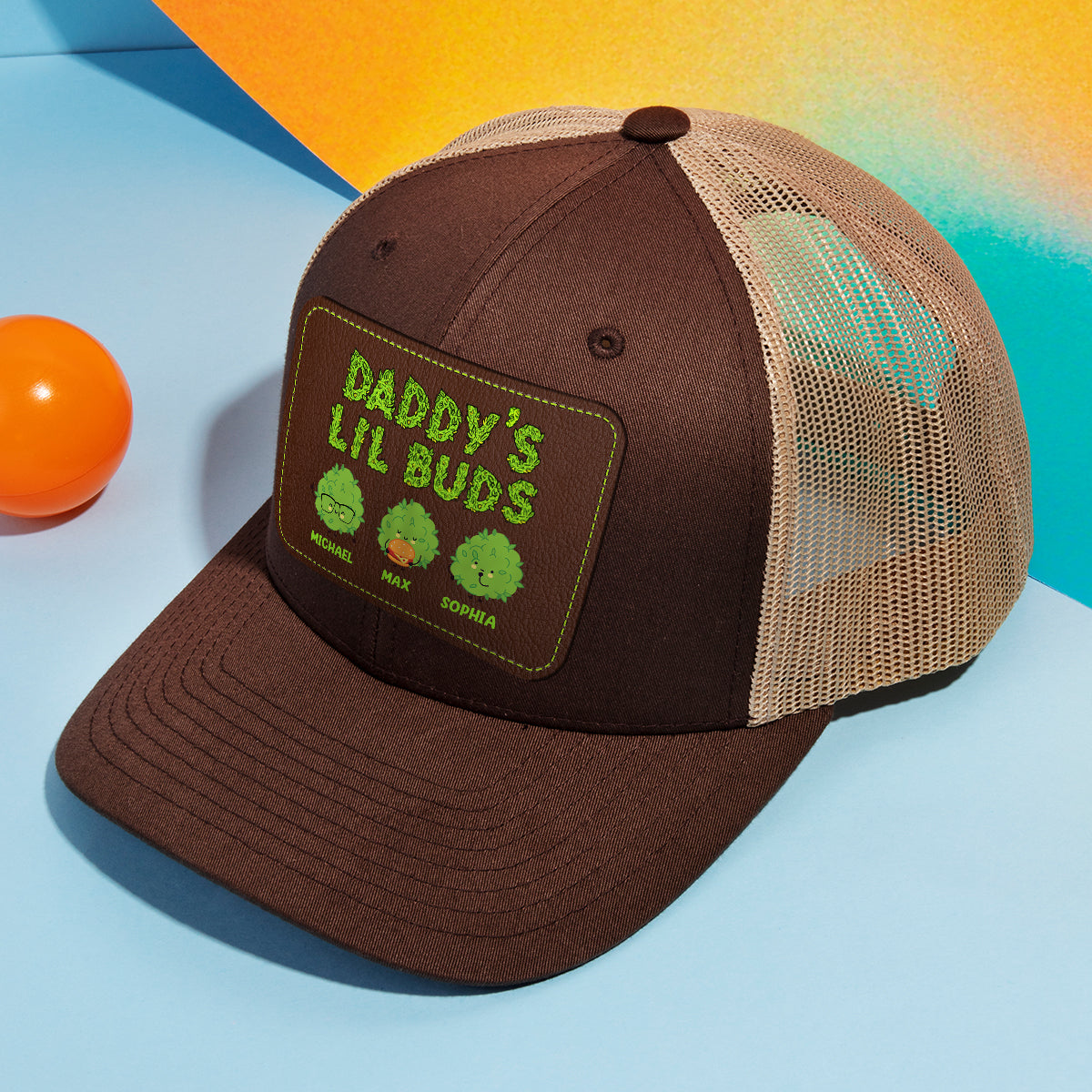 Dopest Dad Ever - Personalized Father Leather Patch Hat