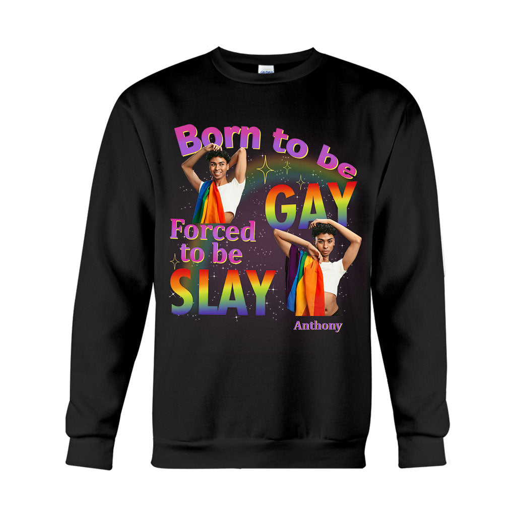 Geboren, um schwul zu sein, ist man gezwungen, zu glänzen – Personalisiertes LGBT-Unterstützungs-T-Shirt und Hoodie
