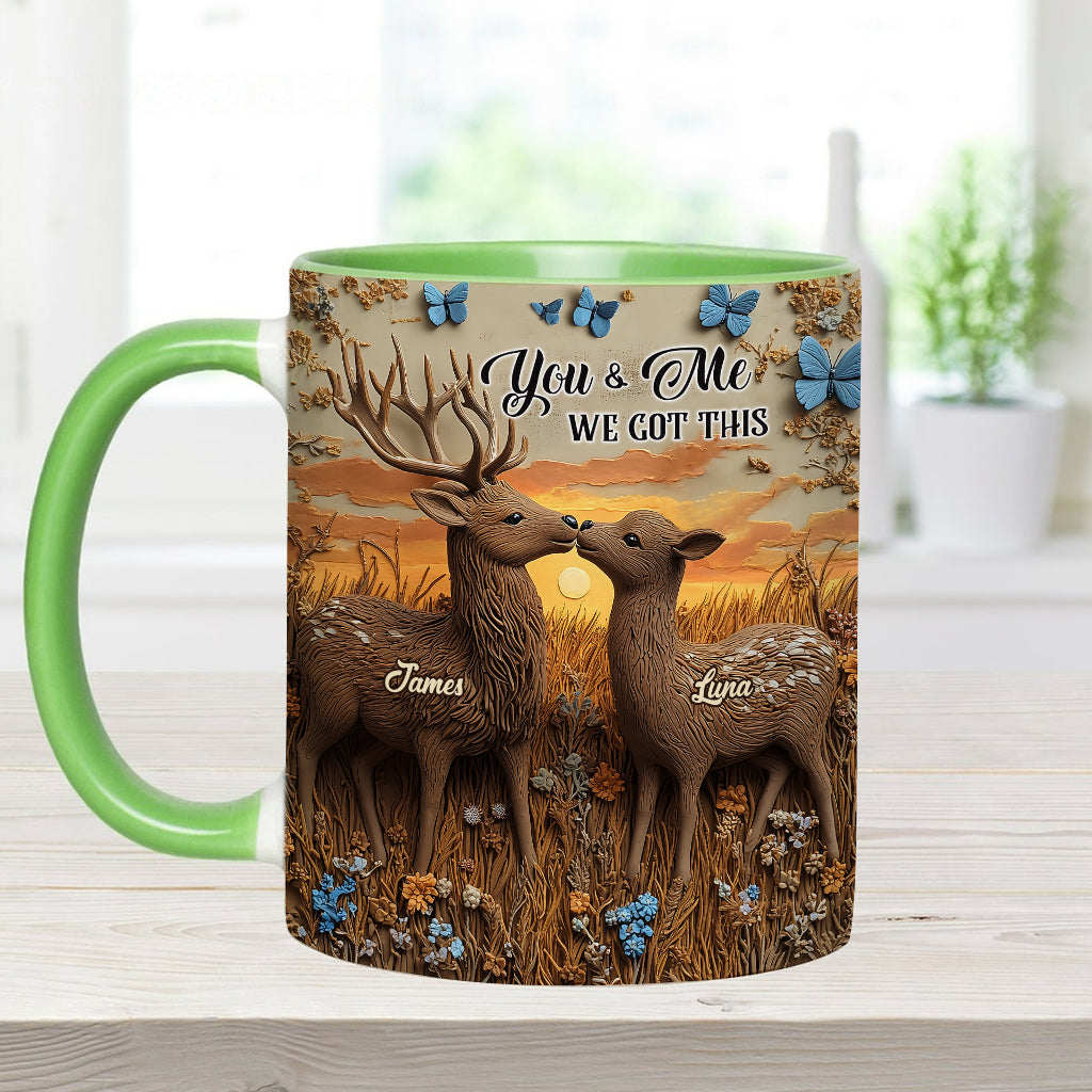 You & Me we got this - Personalized Couple Accent Mug