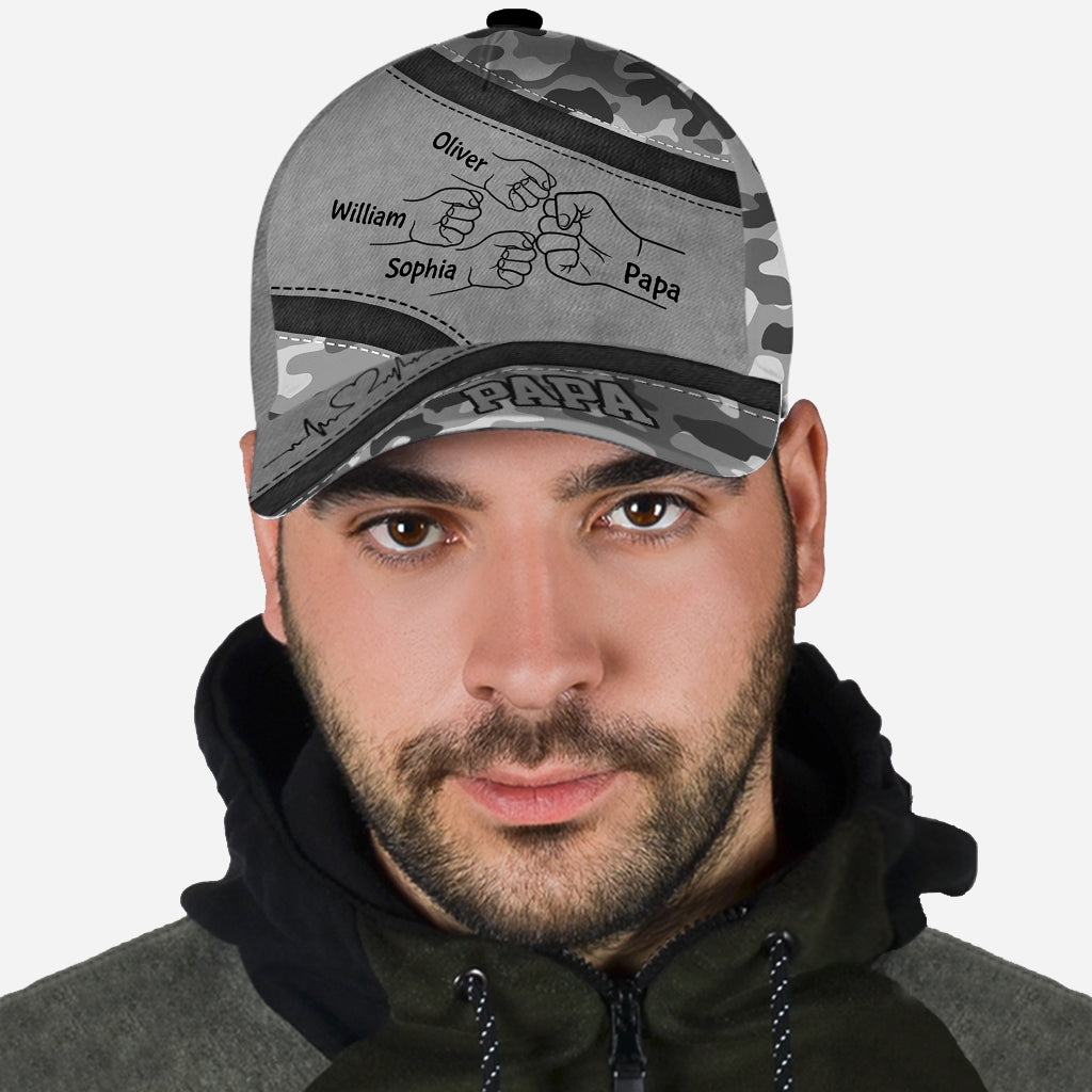 Best Dad Ever Camo Pattern - Personalized Father Classic Cap