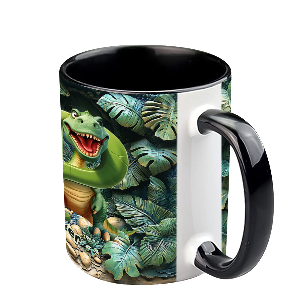 Mug personnalisé pour enfant avec lettre dinosaure