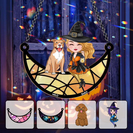 Witches - Personalized Witch 2 Layered Window Hanging Suncatcher
