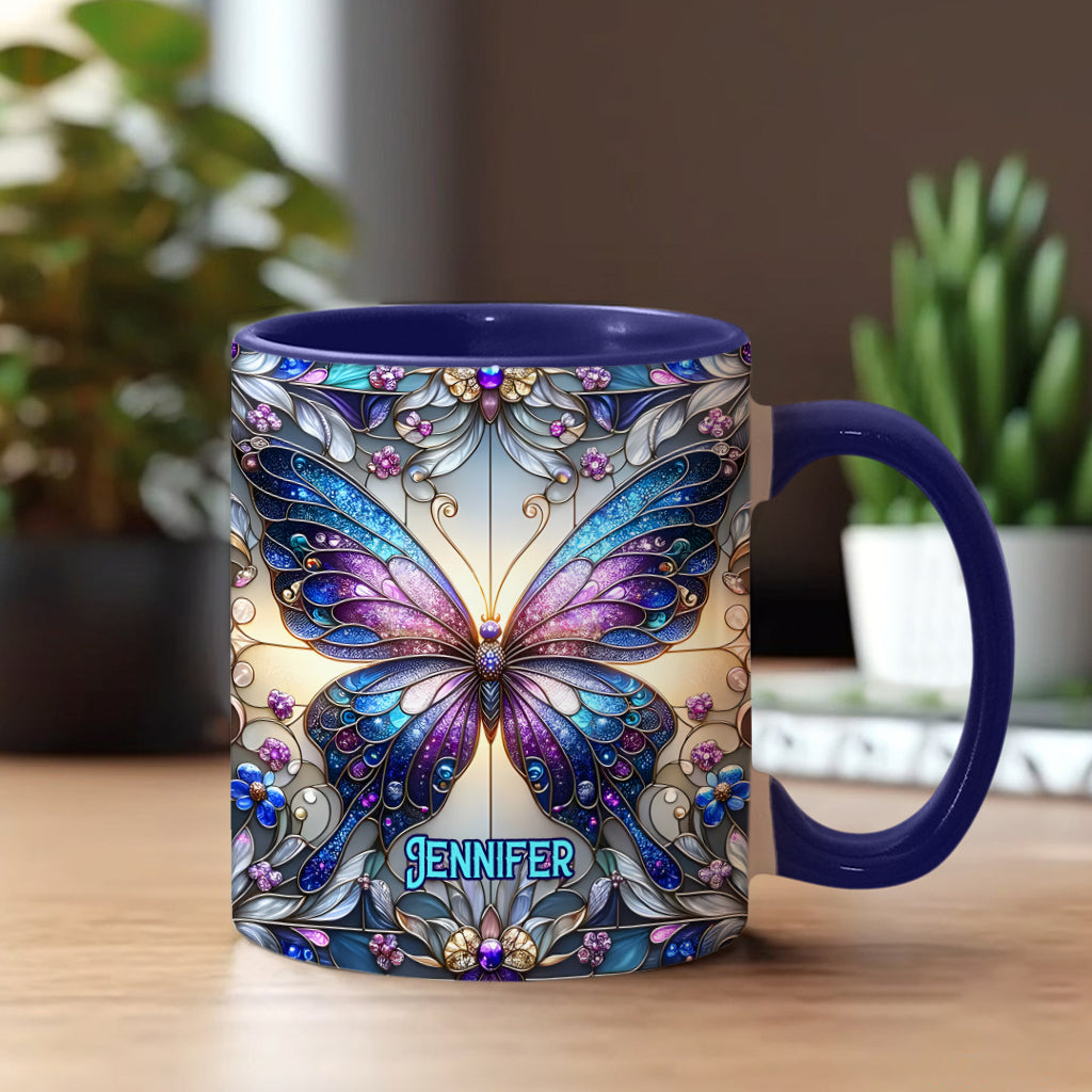Beautiful Butterfly - Personalized Butterfly Accent Mug