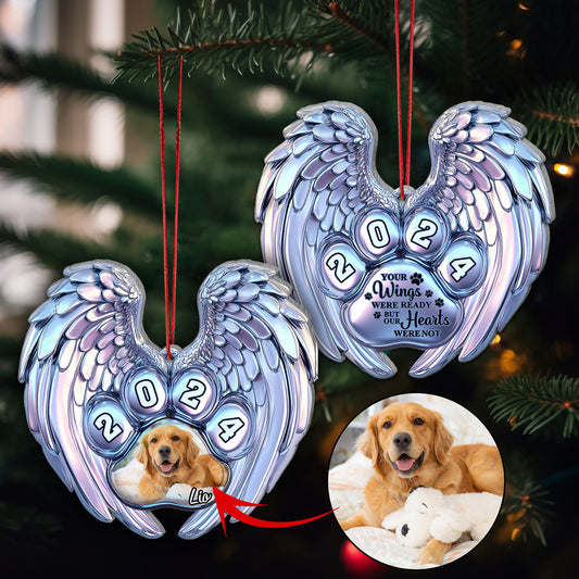 Tes ailes étaient prêtes, mais mon cœur ne l'était pas - Ornement personnalisé en aluminium en forme de chien (Impression recto verso)