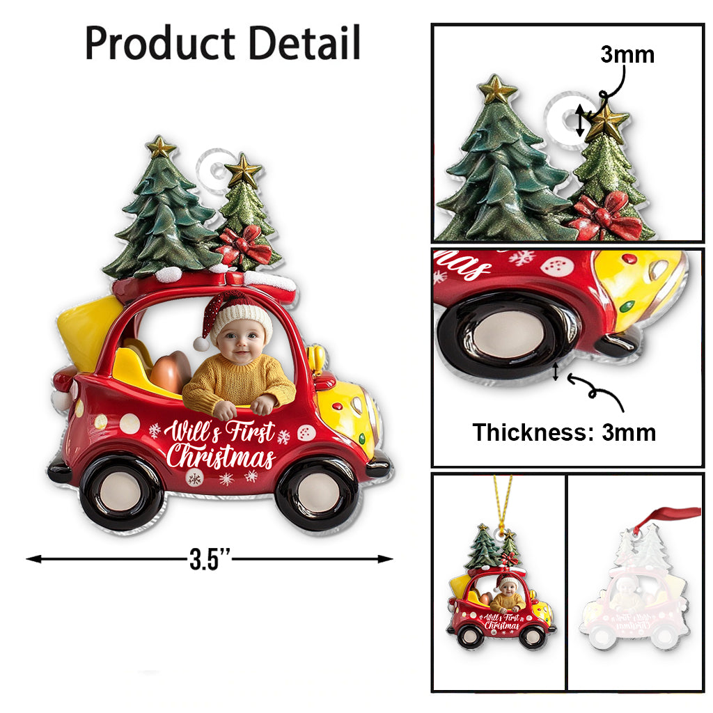 Babys erstes Weihnachtsfest – Personalisierter transparenter Weihnachtsschmuck für Neugeborene