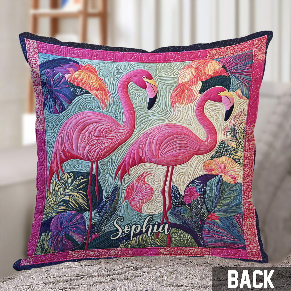 Wunderschöner Flamingo – personalisiertes Flamingo-Kissen