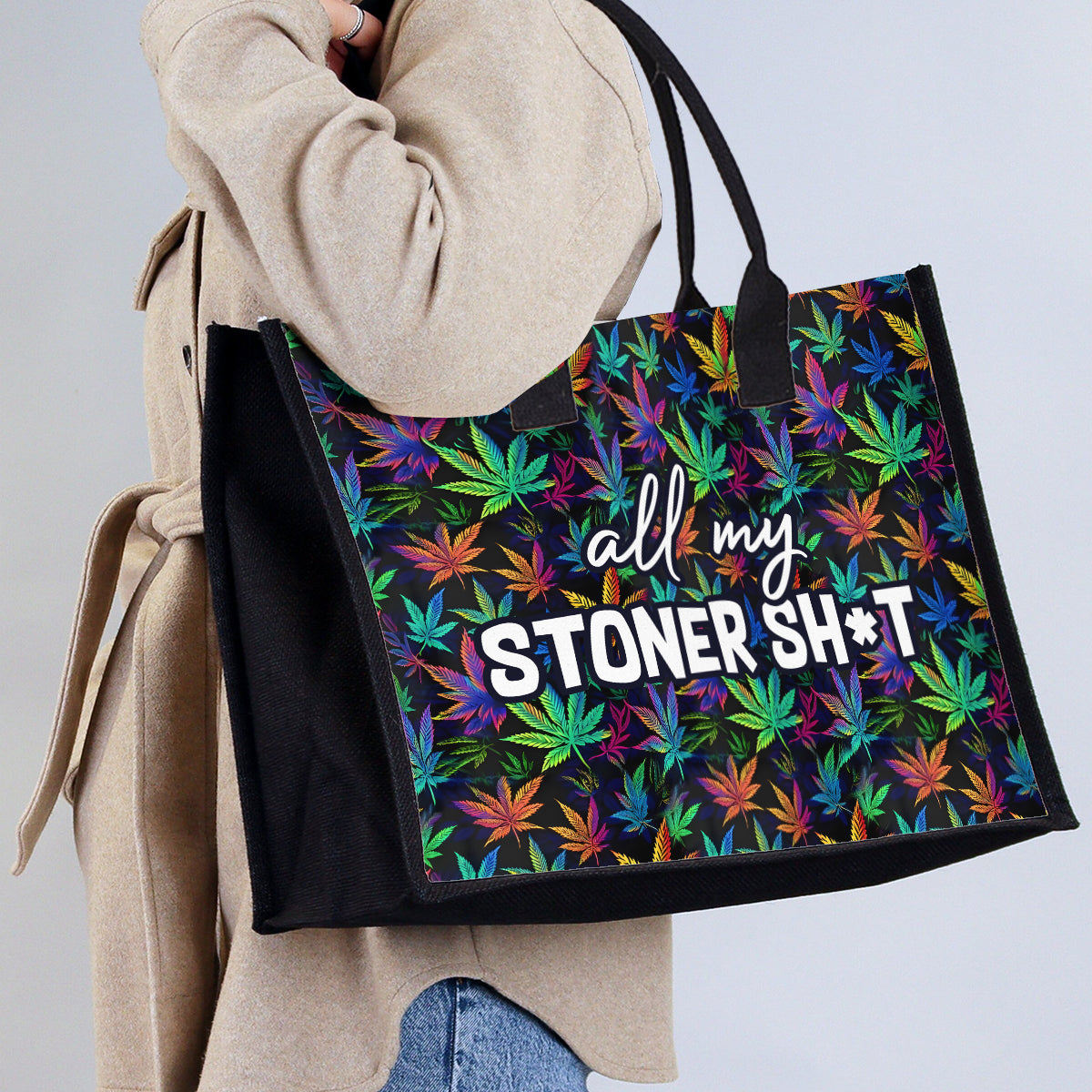 Mein ganzer Kifferkram – Personalisierte Tragetasche aus Canvas für Cannabis