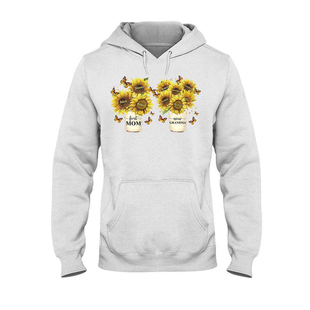 First Mom Now Grandma - Personalized Grandma T-shirt And Hoodie
