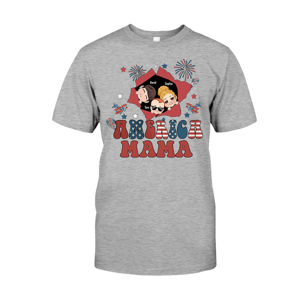 American Mama Any Title Vintage Retro Style - Personalized Mother T-shirt And Hoodie