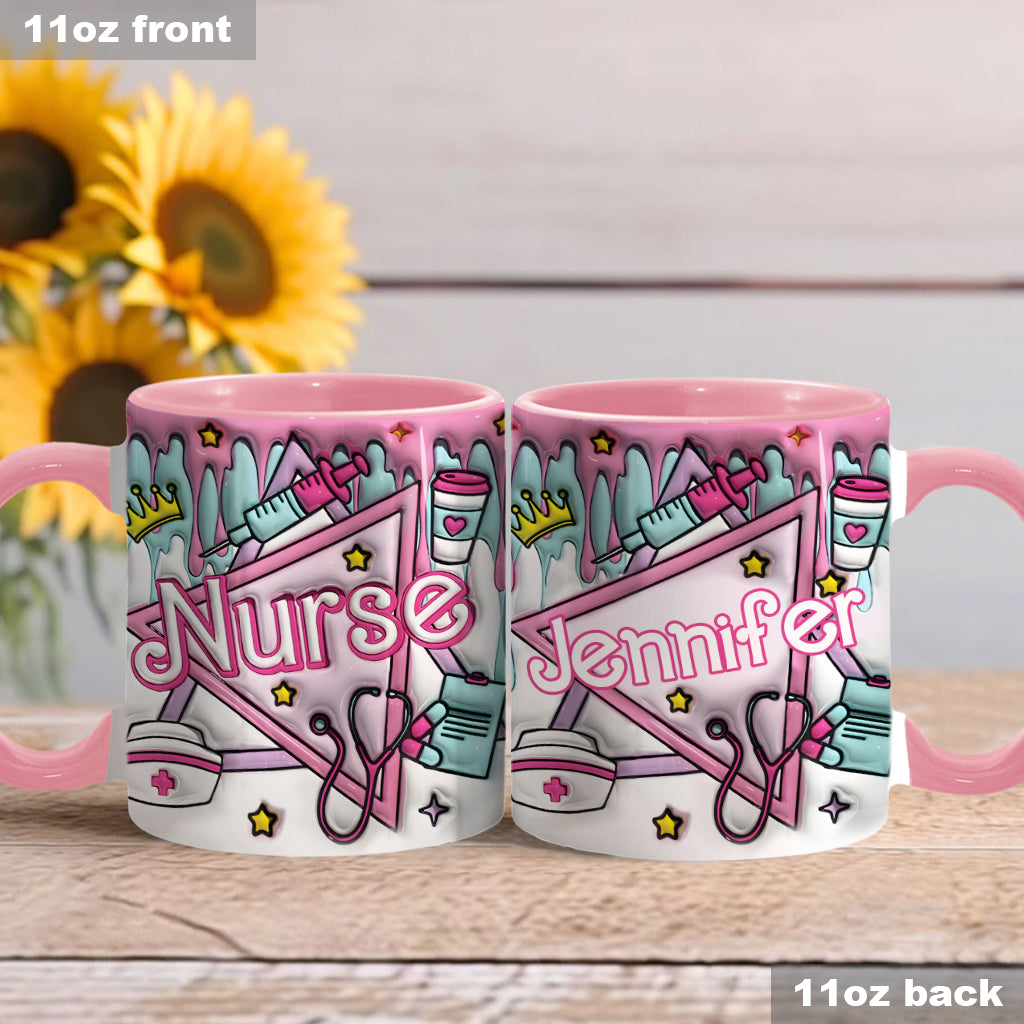Nurse Life Pink Doll - Personalized Nurse Accent Mug