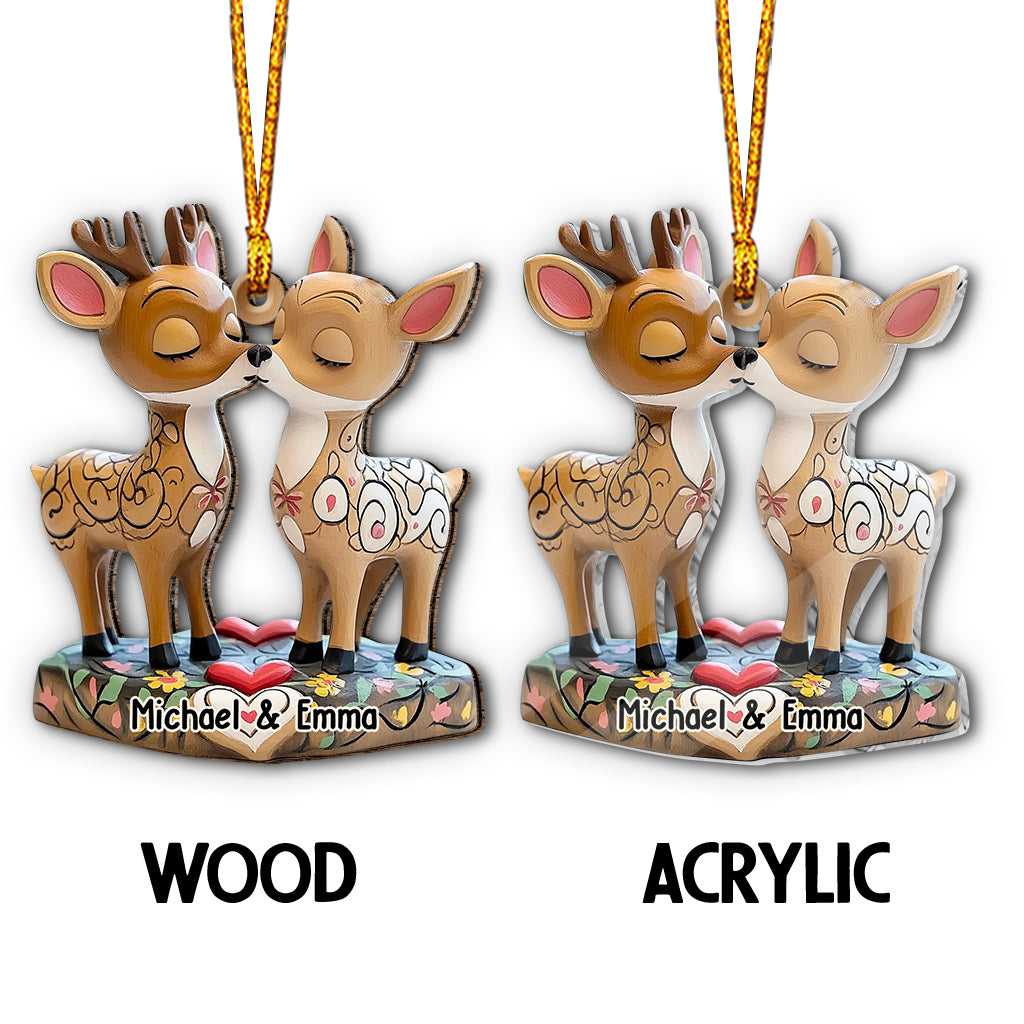 Loving Reindeer - Personalized Couple Ornament
