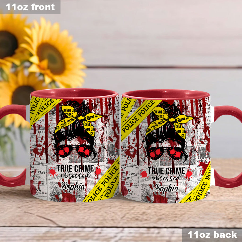 True Crime Obessed - Personalized Accent Mug