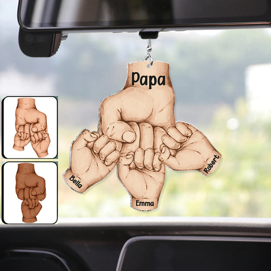 Fist Bump - Personalized Father Custom Shaped Car Ornament