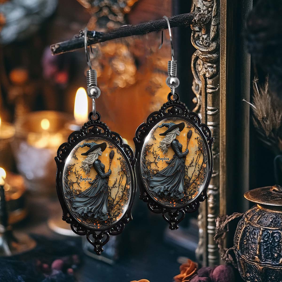 Beautiful Witch - Personalized Witch Transparent Earrings