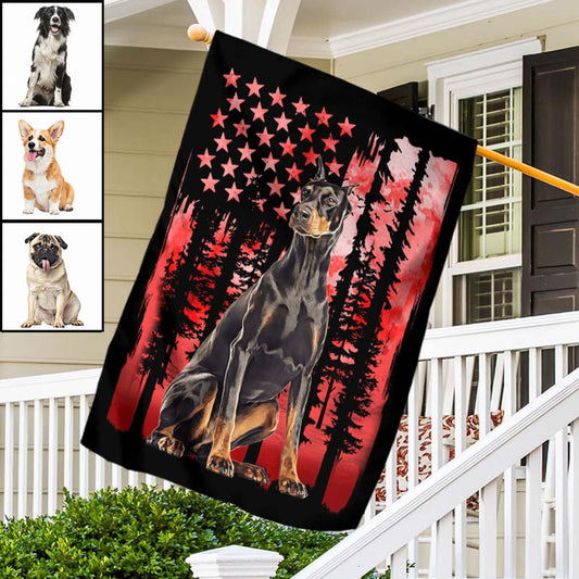 Drapeau rouge pour la fête de l'indépendance - Drapeau personnalisé pour niche pour chien