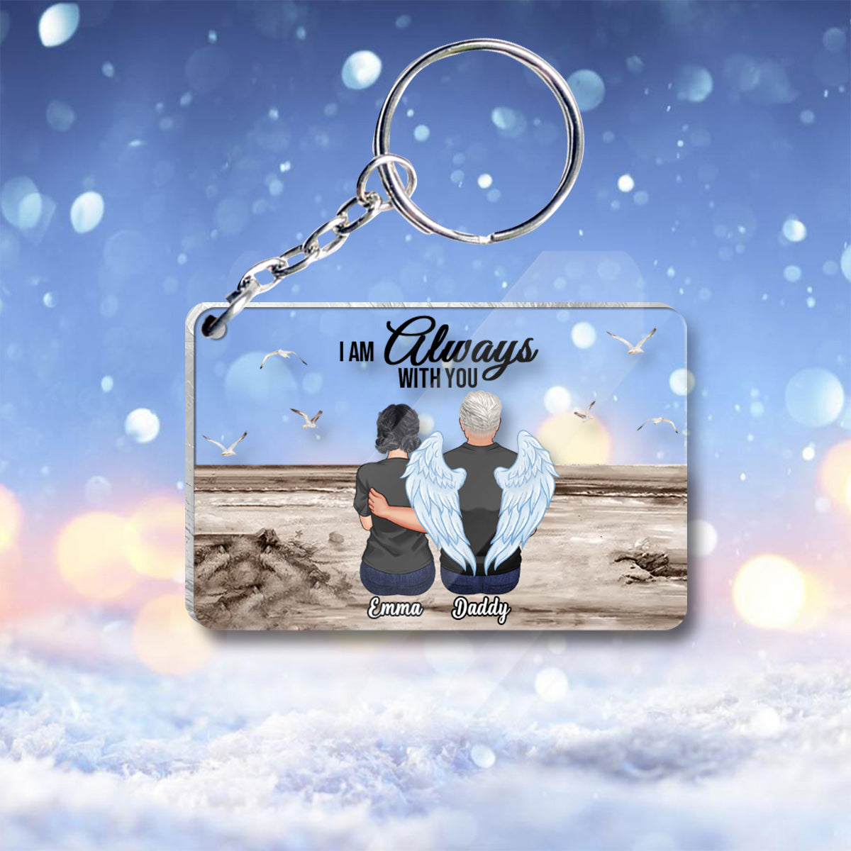 I'm Always With You - Personalized Memorial Transparent Keychain