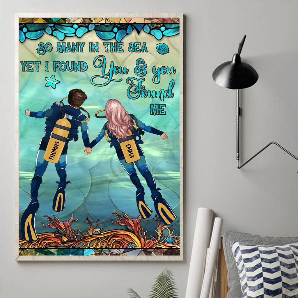 You & Me And The Sea - Personalized Scuba Diving Canvas And Poster