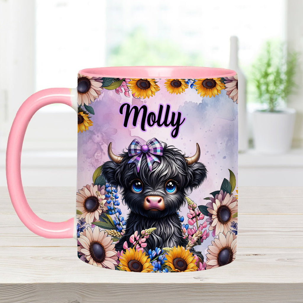 Niedliche kleine Hochlandkuh - Personalisierte Tasse