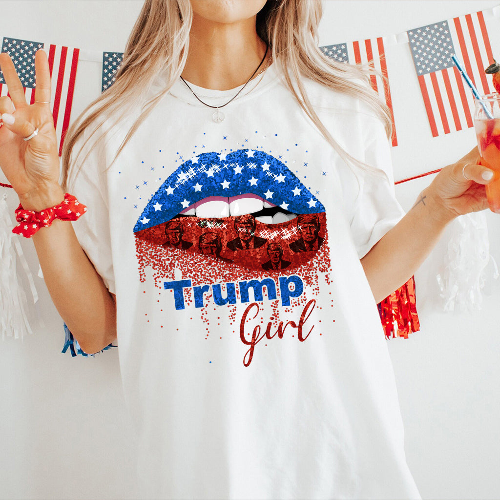 American Lips Trump Girl 2024 – T-Shirt und Hoodie