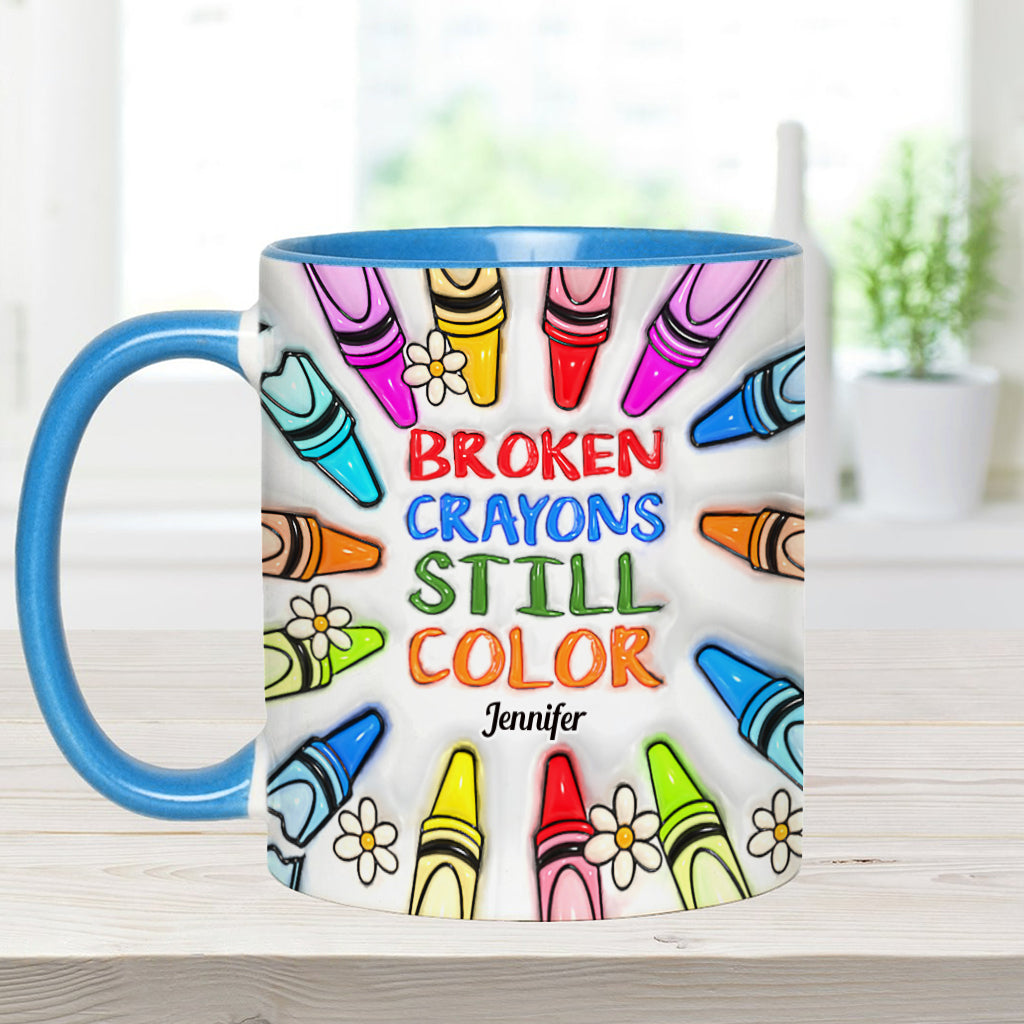 Broken Crayons Still Color - Personalized Suicide Prevention Accent Mug