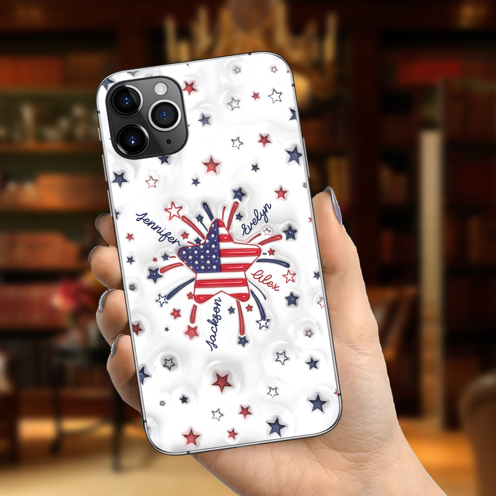 Grandma's Little Star 4th Of July - Personalized Grandma Phone Case