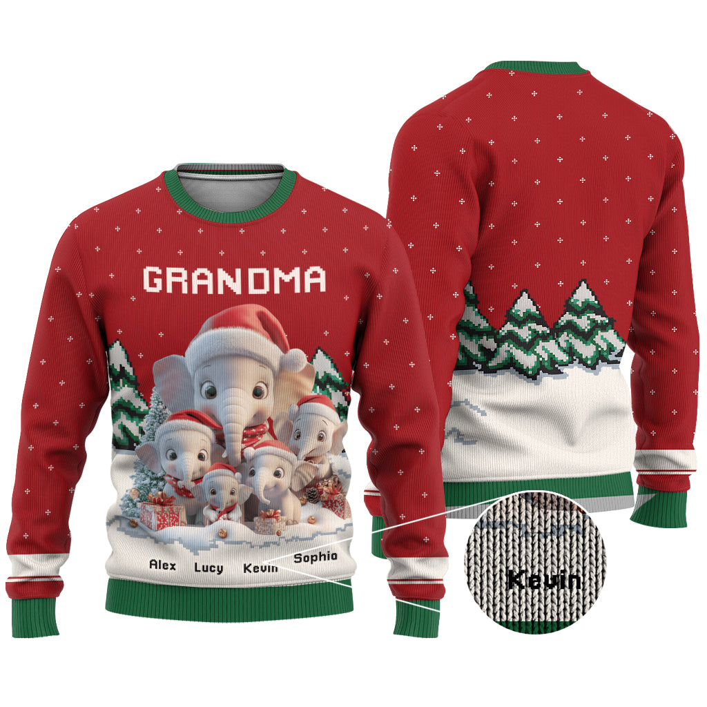 Beliebiger Titel: Niedlicher Elefant – Personalisierter Oma-Pullover