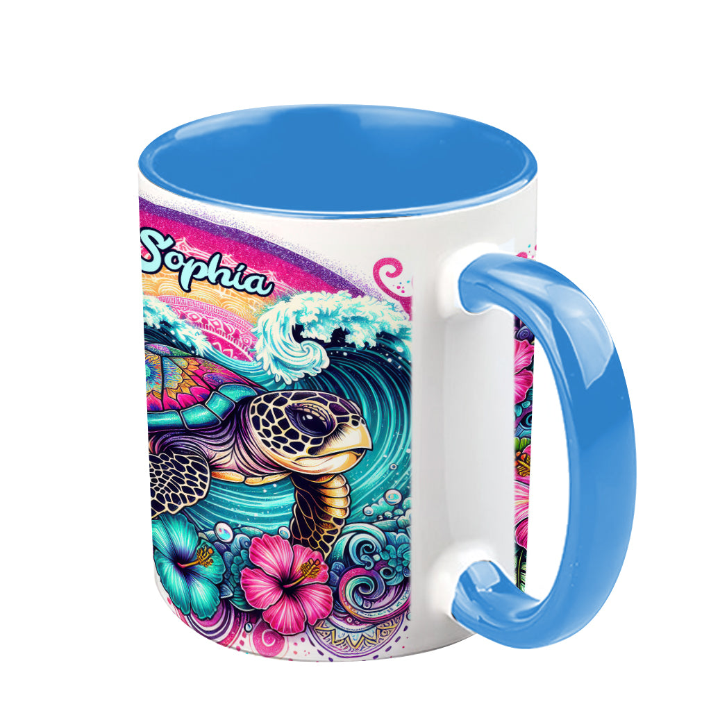 Peace Love Turtle - Personalized Turtle Accent Mug