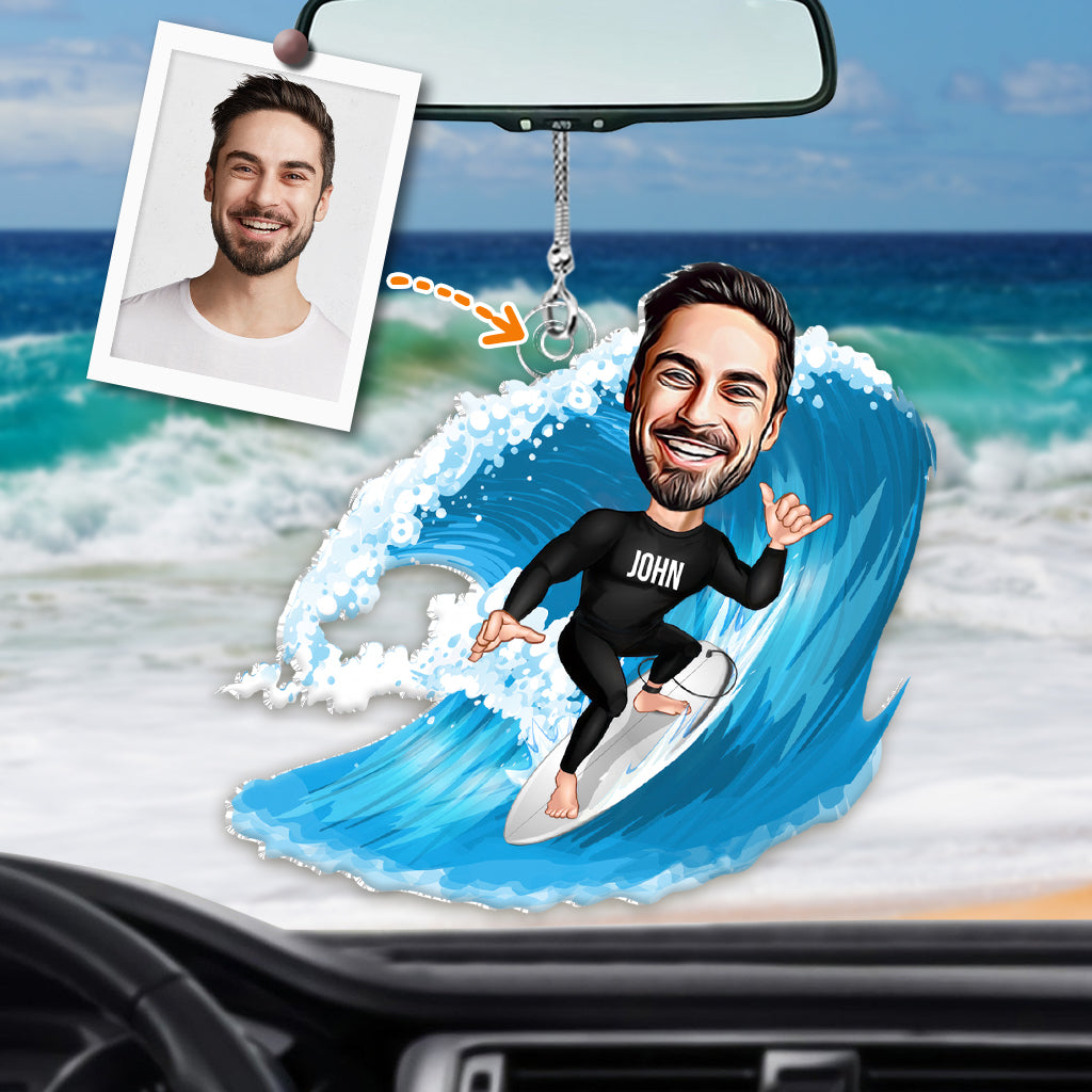 Tout peut vous tuer, alors choisissez quelque chose d'amusant ! - Ornement de voiture personnalisé en forme de surf