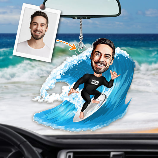 Alles wird dich umbringen, also wähle etwas Lustiges – personalisierter, individuell geformter Surfer-Autoanhänger