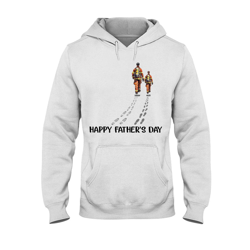 Happy Father's Day Firefighter Dad - Personalized Firefighter T-shirt And Hoodie