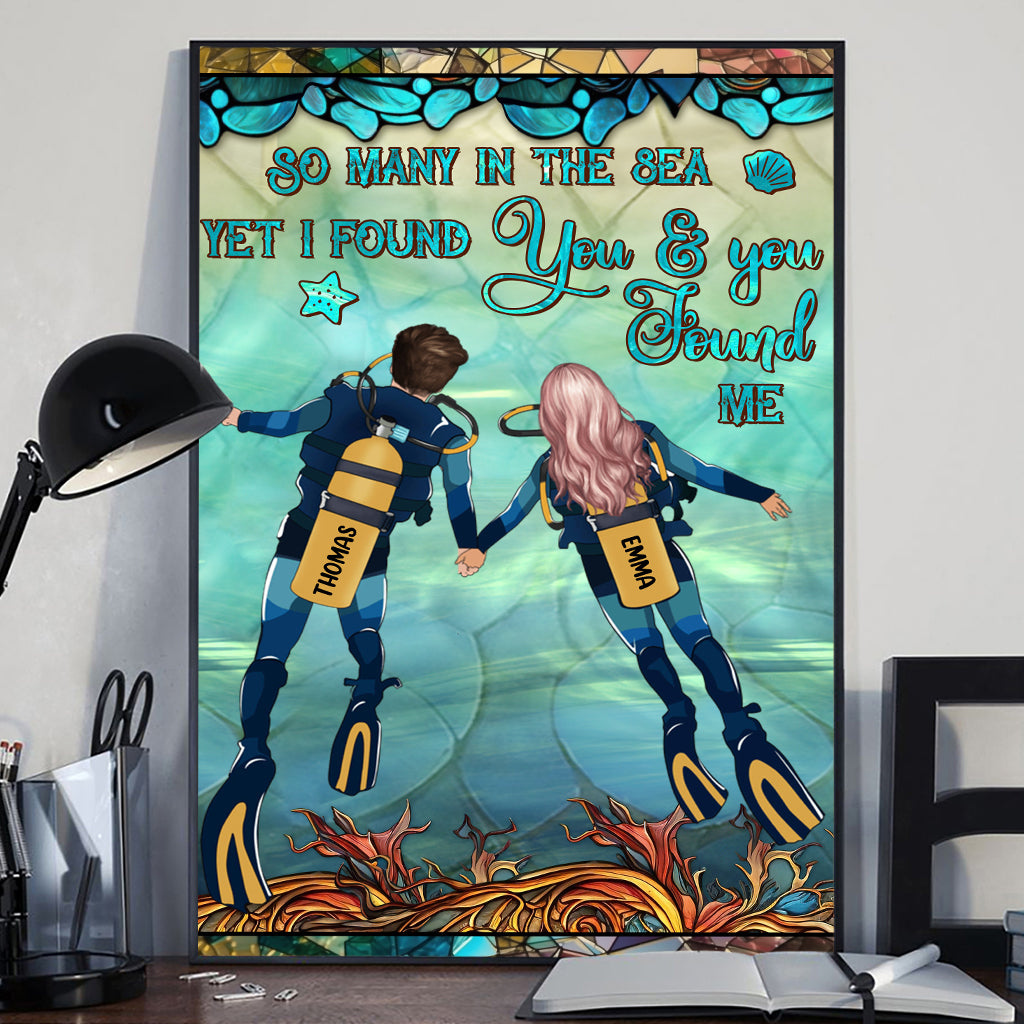 You & Me And The Sea - Personalized Scuba Diving Canvas And Poster
