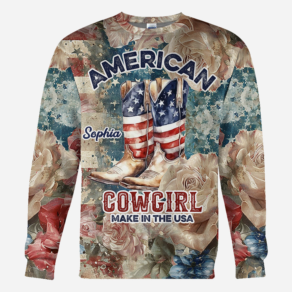 Amerikanisches Cowgirl – Personalisiertes Country-Girl-Shirt