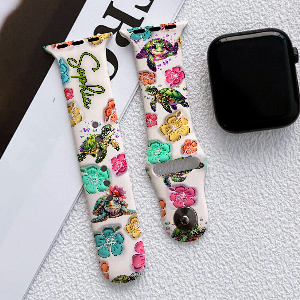 Summer Vibes Turle Lovers - Personalized Turtle Apple Watch Band