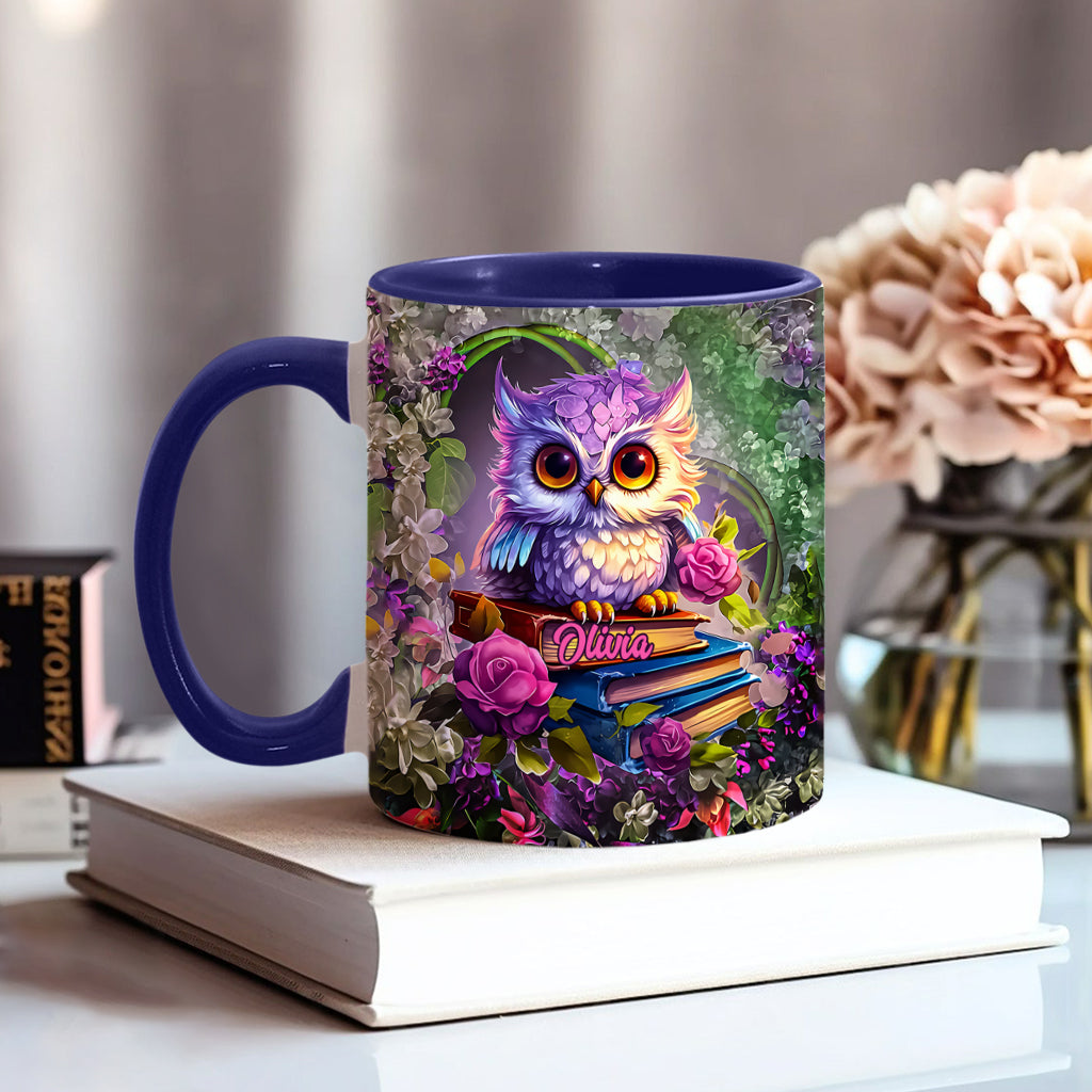 Mug personnalisé « Magnifique hibou pour les amoureux des livres »