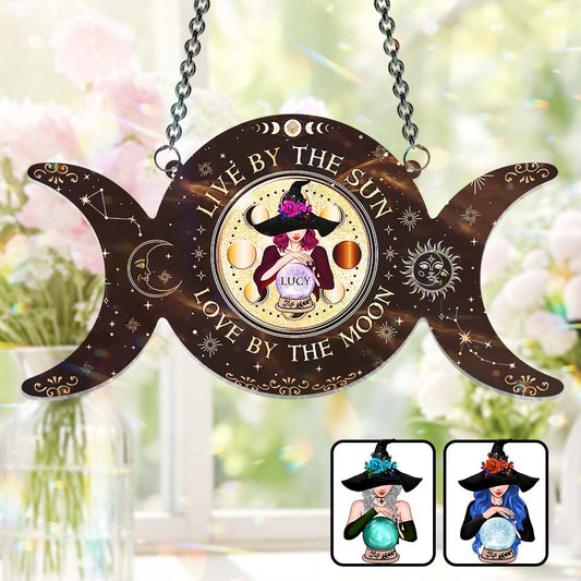 As Above So Below - Personalized Witch Window Hanging Suncatcher Ornament