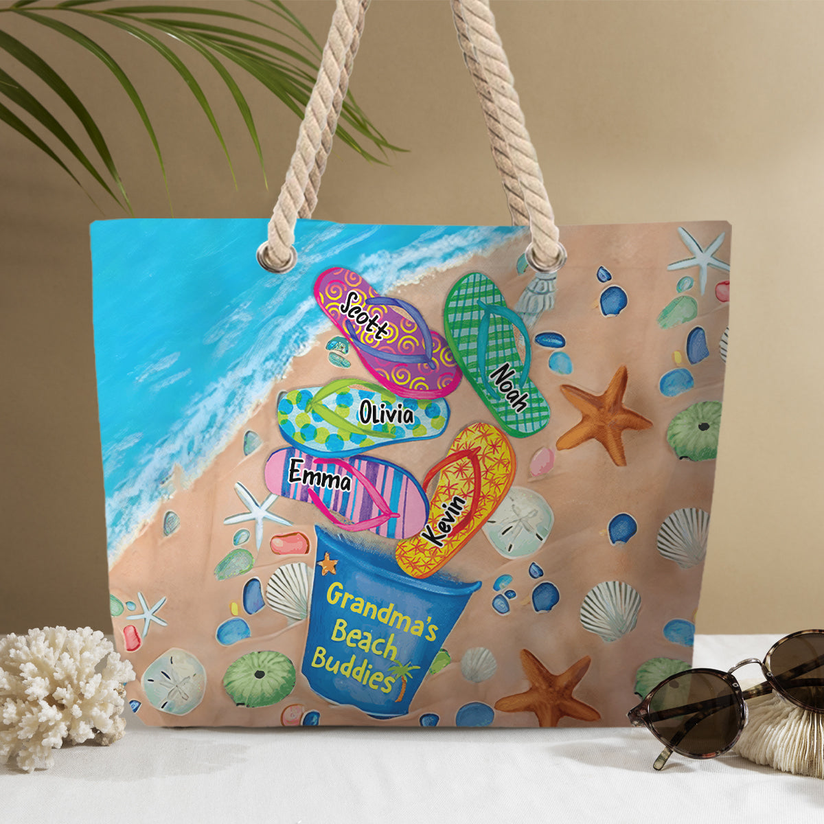 Grandma's Beach Buddies - Personalized Grandma Beach Bag