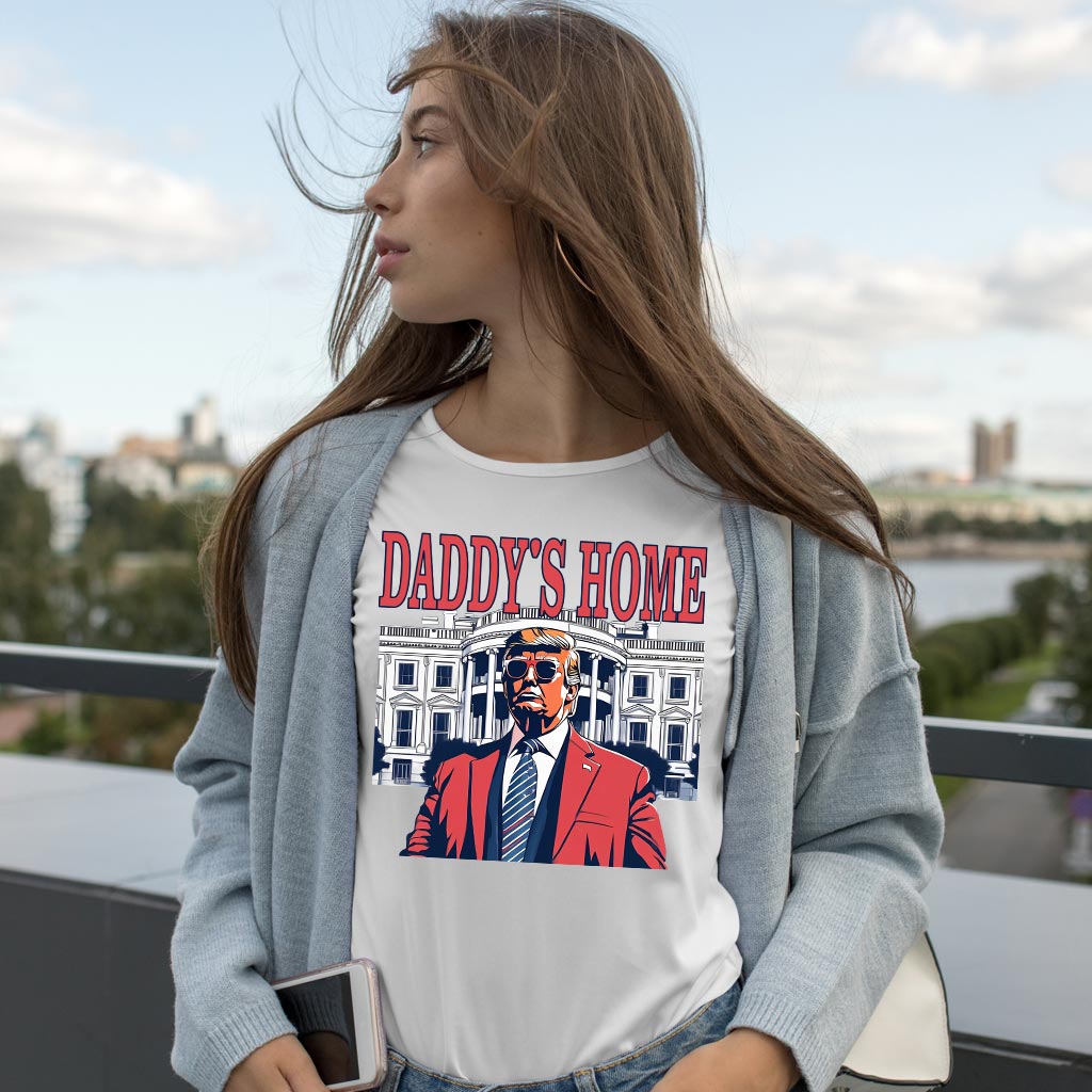 „Daddy's Home“-Shirt, „White House Trump 2024“-Shirt, „4. Juli“-Shirt, Republikanisches T-Shirt, Politisches Shirt