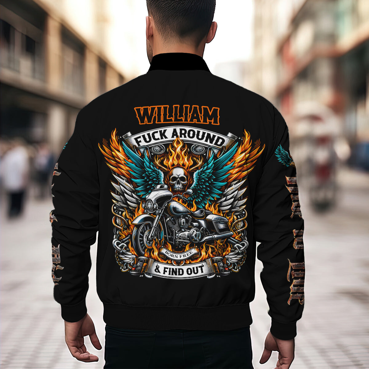 Vieux motard - Veste bomber de motard personnalisée