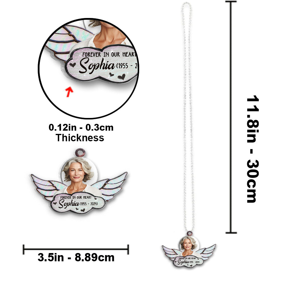 Forever In Our Heart - Personalized Memorial Transparent Car Ornament