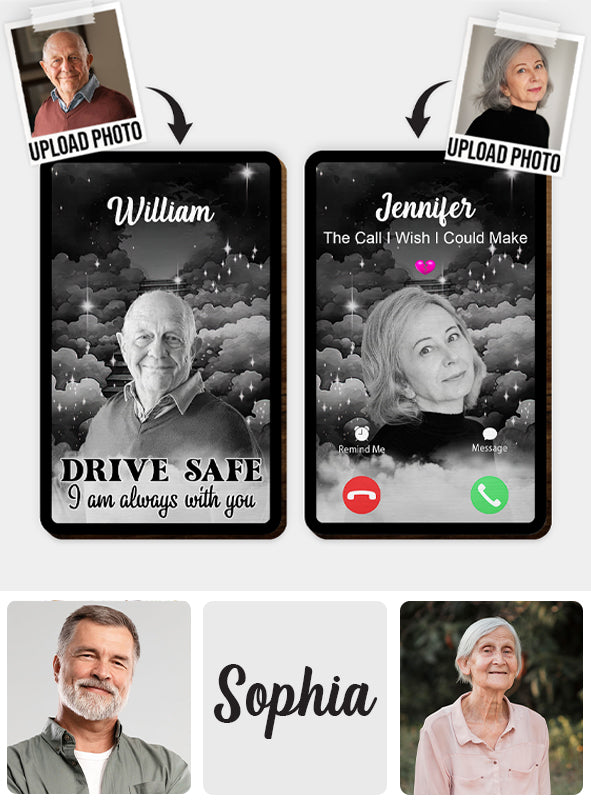 The Call To Heaven - Personalized Memorial Shaped Car Visor Clip