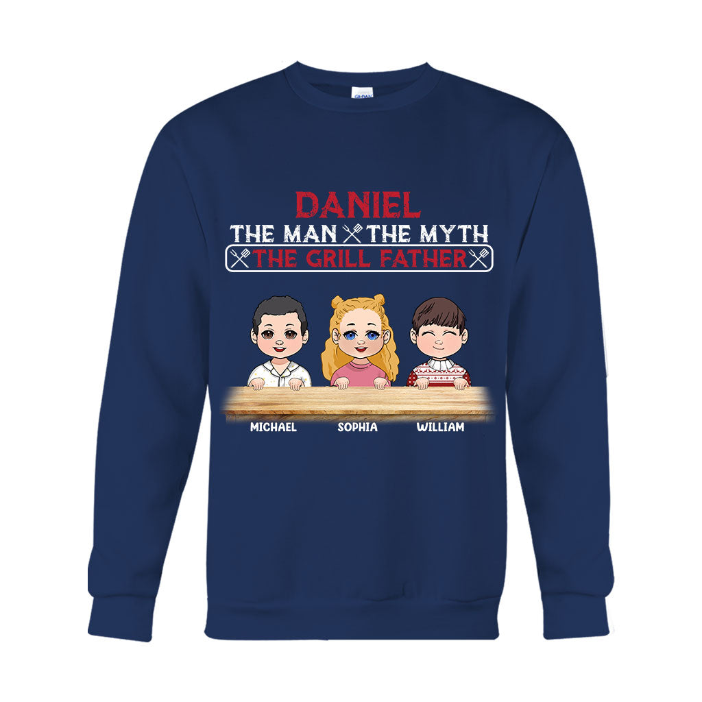 The Man The Myth The Grill Father - Personalized Father T-shirt And Hoodie