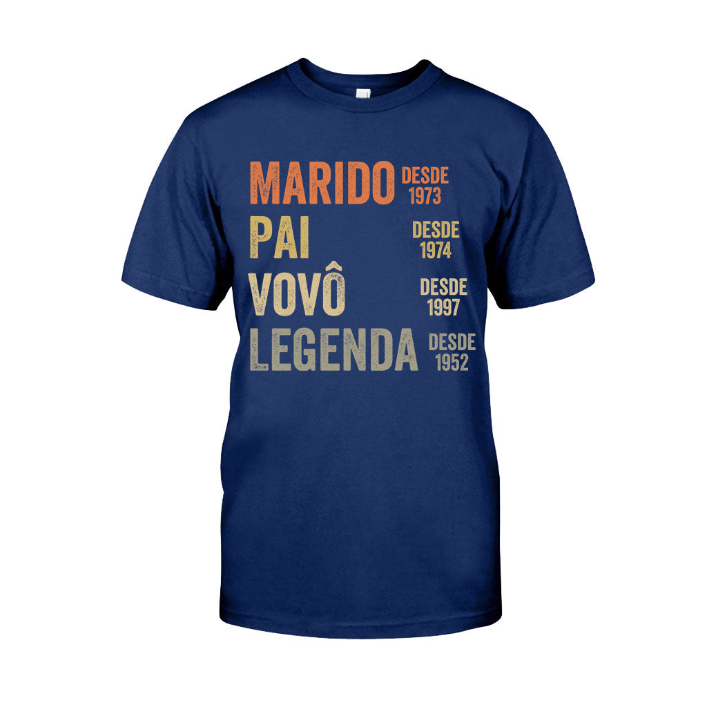 Marido Pai Vovô Legenda Desde – Personalisiertes Opa-T-Shirt und Kapuzenpullover