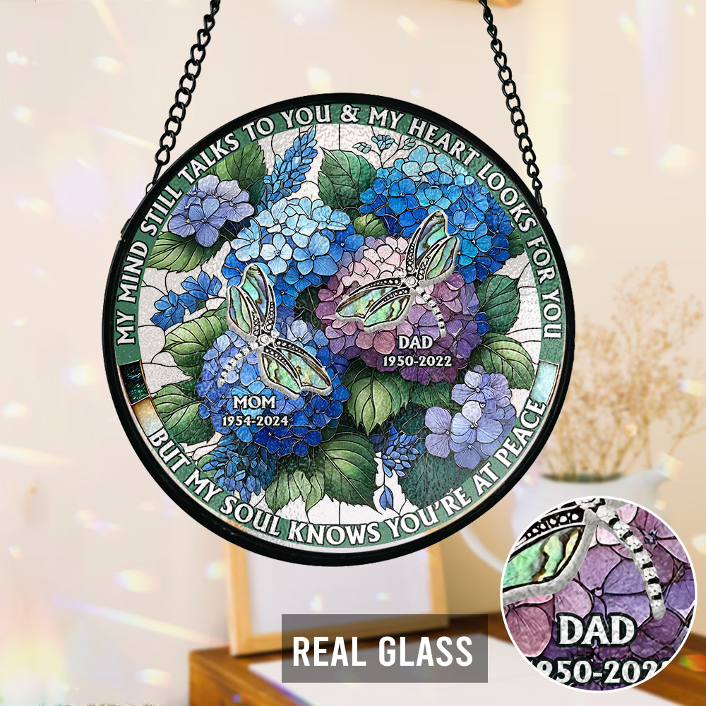 My Mind Still Talks To You - Personalized Memorial Stained Glass Suncatcher