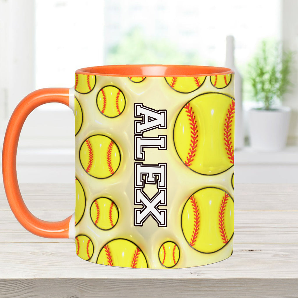Personalisierte Tasse für Softball-Fans