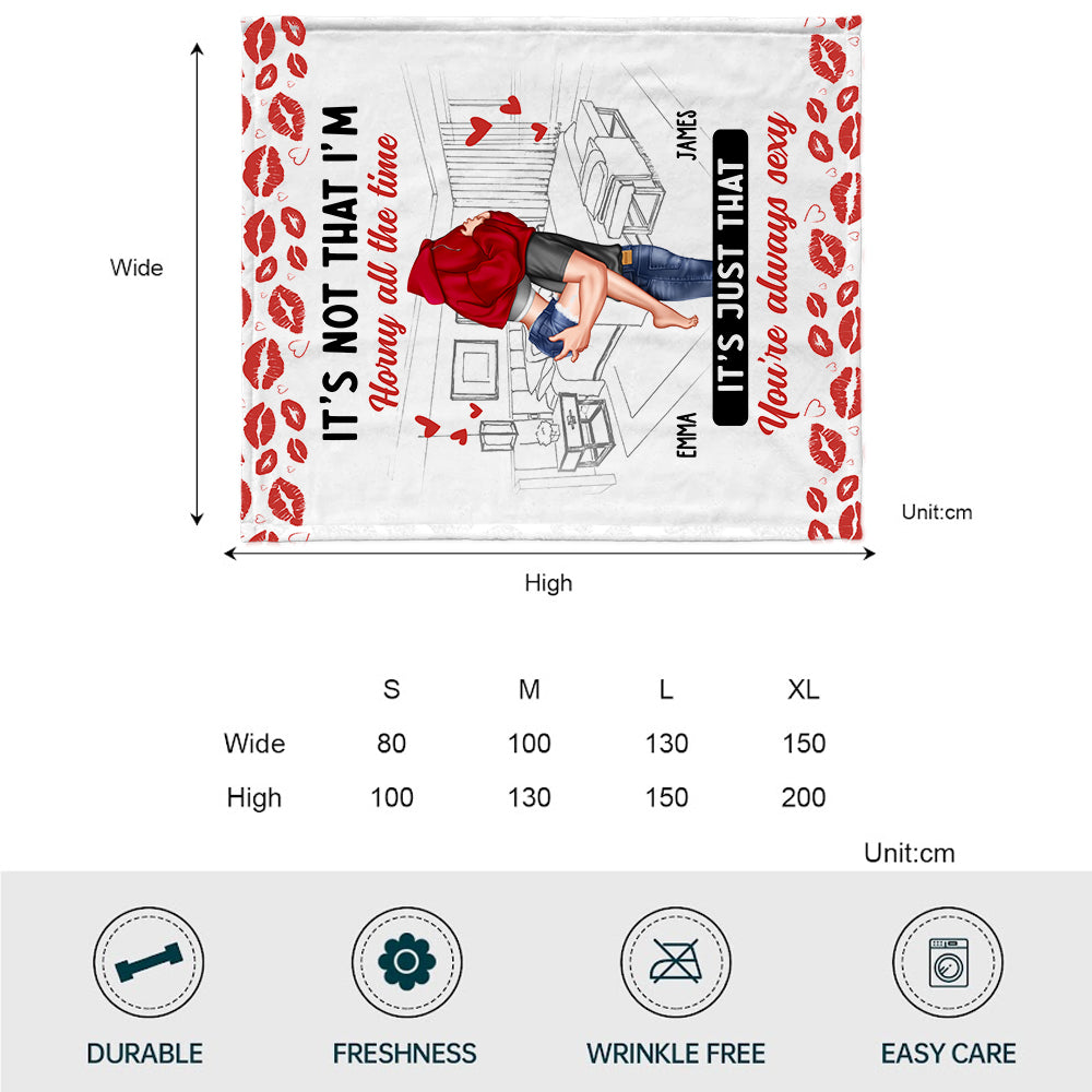 It's Not That I'm Horny All The Time - Personalized Couple Blanket