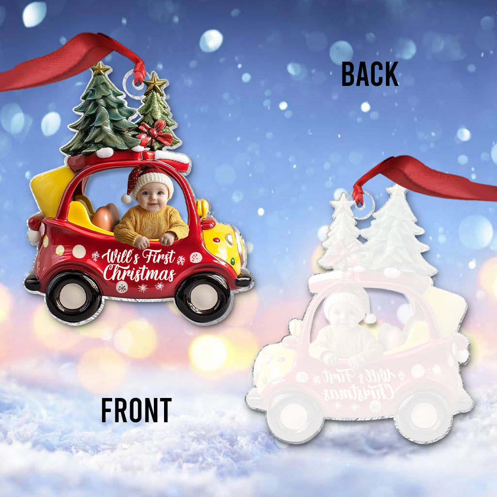 Babys erstes Weihnachtsfest – Personalisierter transparenter Weihnachtsschmuck für Neugeborene