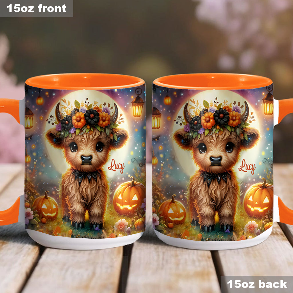 Halloween Highland Cow - Personalized Accent Mug