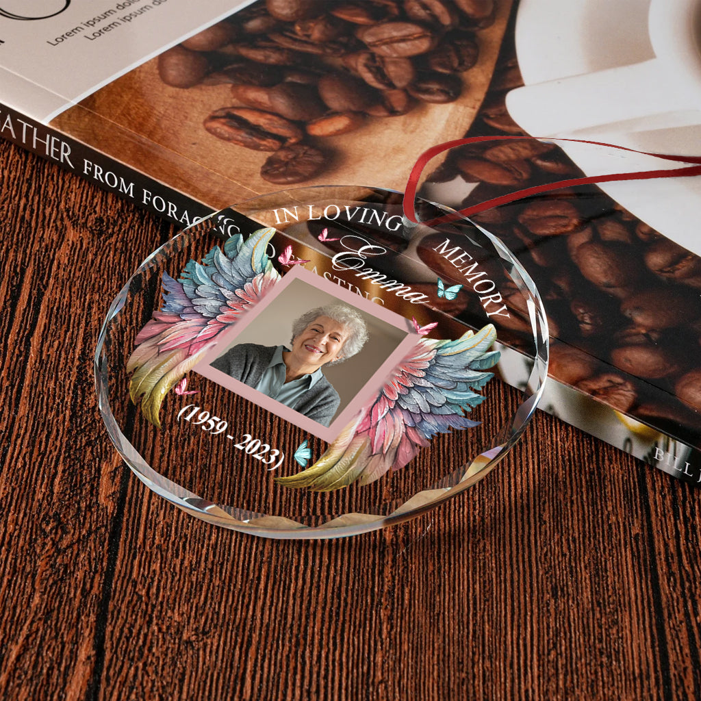 Forever In My Heart - Personalized Memorial Round Shaped Glass Ornament